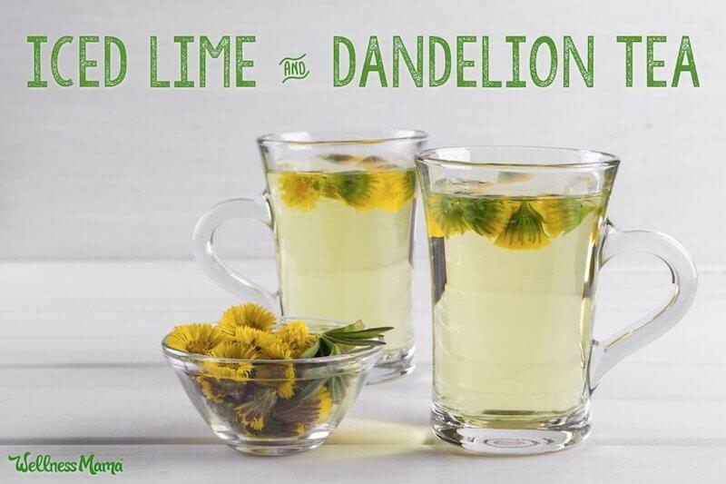lime dandelion iced tea